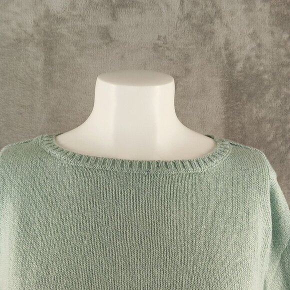 NWT $49 Style&Co Cozy Fall Sweater Size Petite Larger Fall Mint Flared Cuff - Picture 3 of 12